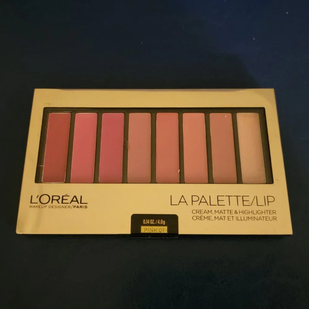 LOREAL LA PALETTE Lip Cream  Matte & Highligther Palette Pink 01 sealed NEW